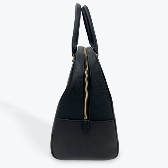 Michael Kors Jet Set Saffiano Leather Large Satchel Bag (Black w/ Gold hardware) - Picture 4 of 8